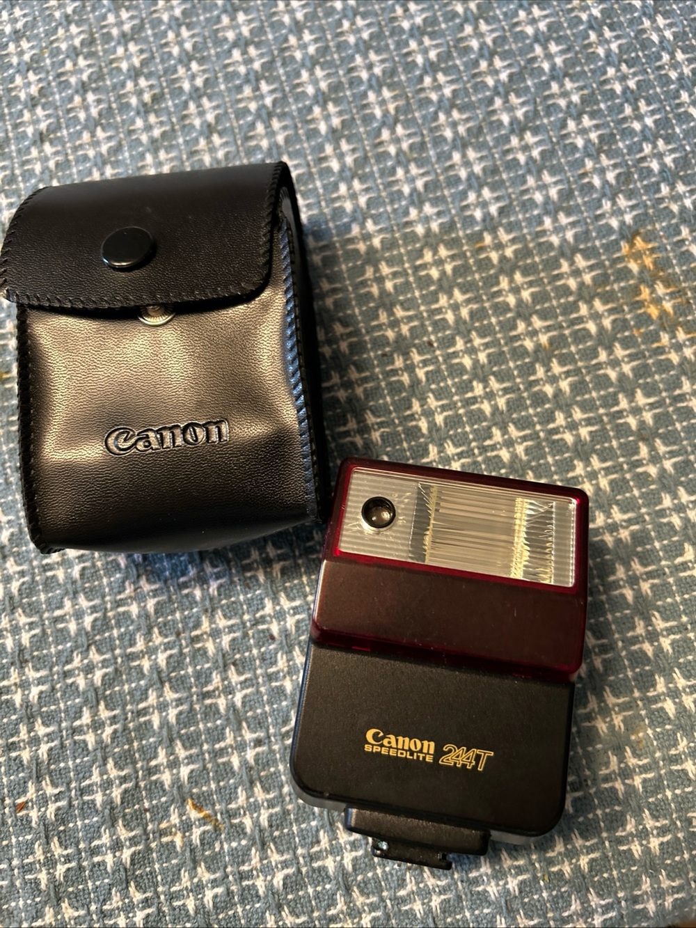 Canon Speedlite 244T Flash - Black with Dark Red Trim, Never Used, Like New
